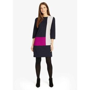Phase Eight Women's Cindy Colour Block Dress 3/4 Sleeve In Navy Size 6 US $170